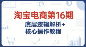 淘宝电商第16期，底层逻辑解析+核心操作教程，运营、推广提升能力的必学课程+配套资料-比钱轻创