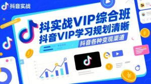 抖音实战VIP综合班,抖音VIP学习规划请晰抖音各种变现渠道-比钱轻创