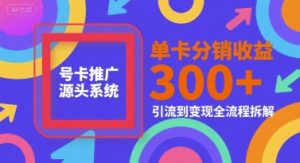 号卡推广源头系统，单卡分销收益3张+，引流到变现全流程拆解【揭秘】-比钱轻创