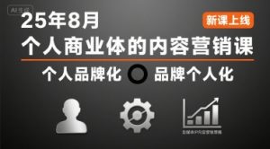 个人商业体的内容营销课25年8月，个人品牌化，品牌个人化，自媒体ip内容营销策略-比钱轻创