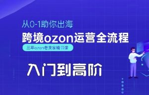 OZON入门到高阶全流程，从0-1助你出海，跨境ozon运营全流程-比钱轻创