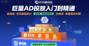 巨量AD投放入门到精通，基础版+进阶版+加餐课-比钱轻创