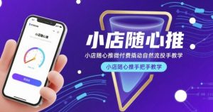 小店随心推微付费撬动自然流投手教学，小店随心推手把手教学-比钱轻创