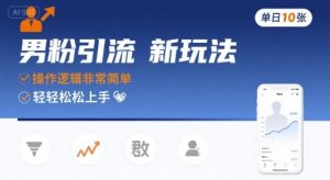 男粉引流新玩法，操作逻辑非常简单，单日10张轻轻松松-比钱轻创