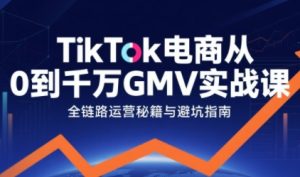 TikTok电商从0到千万GMV实战课，从0到1拆解实战秘籍-比钱轻创