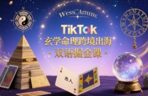 TikTok玄学命理跨境出海双语掘金课，手把手教你用命理知识精准直击海外用户痛点-比钱轻创