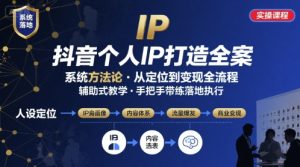 抖音个人IP系统落地实操大课，实操课程，辅助落地-比钱轻创