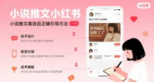小说推文小红书高转化引导方法实操课,小说推文高效且正确引导方法-比钱轻创