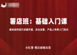 小红薯薯店商城卖货，基础入门课，教你如何进行店铺开通、后台设置、产品上传等入门知识-比钱轻创