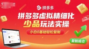 拼多多虚拟精细化少品玩法实操，小白0基础轻松复制-比钱轻创