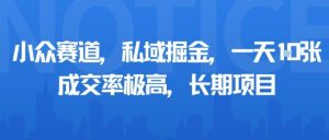 小众赛道，私域掘金，一天多张，成交率极高，长期项目-比钱轻创