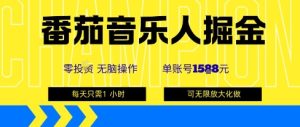 番茄音乐人掘金,单账号最高可撸1k+,可无限矩阵去做,零投入-比钱轻创