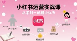 小红书运营实战课，从零到一玩賺小红书-比钱轻创